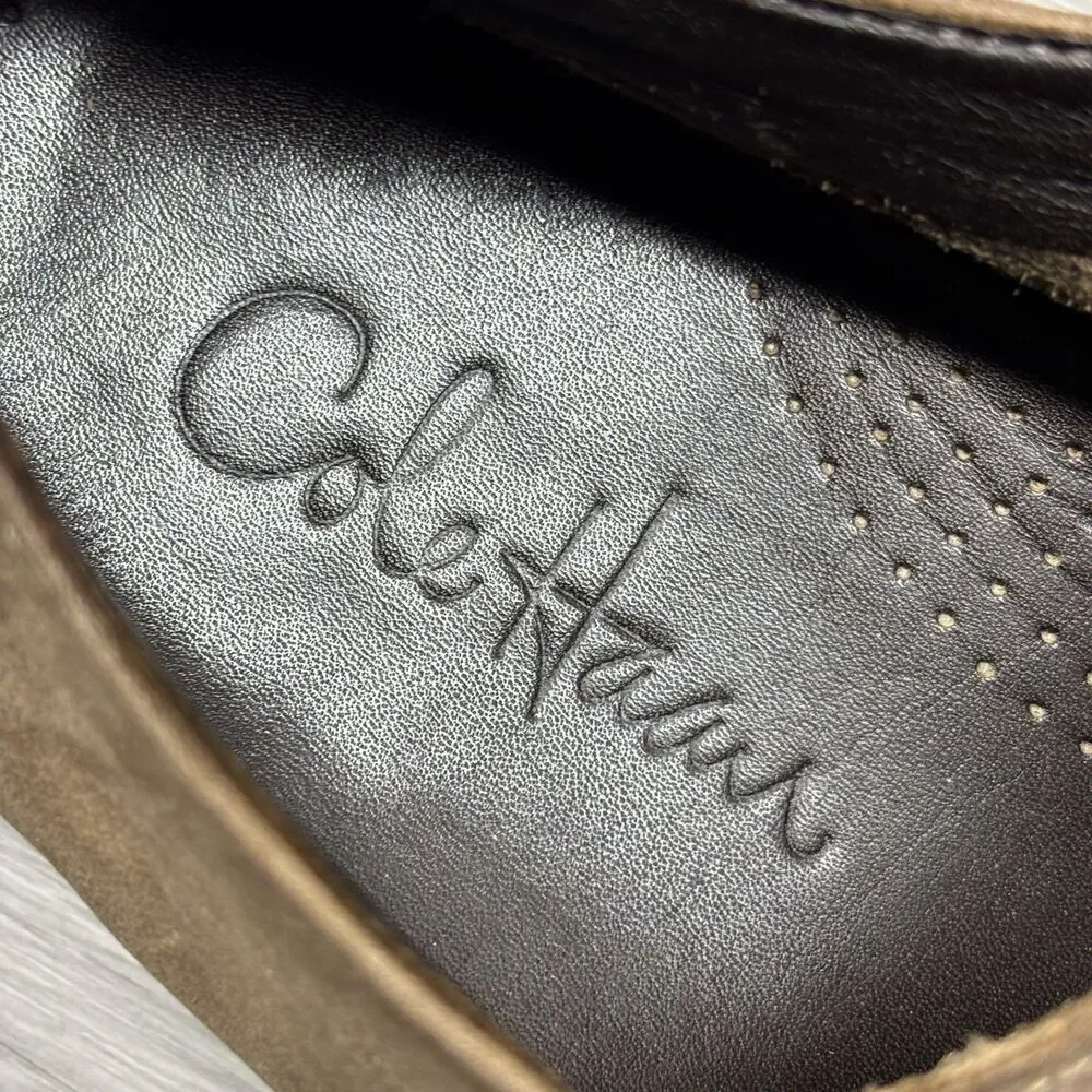 Cole Haan x NikeAir Leather Suede Oxford Dress Shoes Men’s 8.5M Brown Red Laces